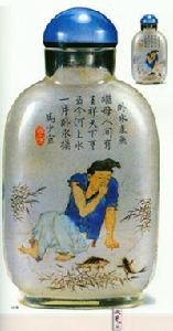 料畫臥冰求魚鼻煙壺 料畫臥冰求魚鼻煙壺