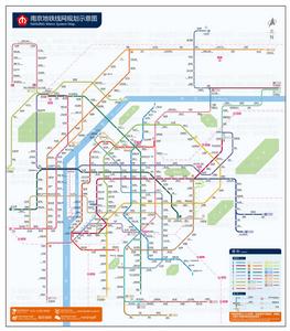 南京捷運整體規劃示意圖（規劃截至2019年底）