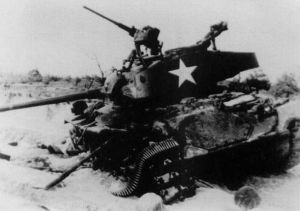 被志願軍擊毀的美軍坦克