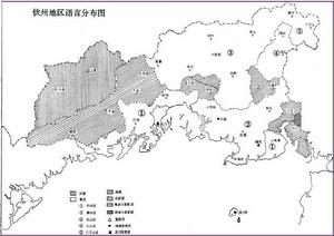 欽州地區語言分布圖