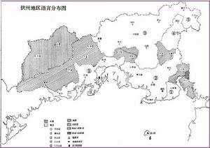 欽州地區語言分布圖
