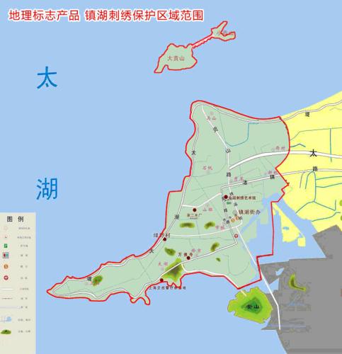 鎮湖刺繡地理標誌產品保護範圍圖