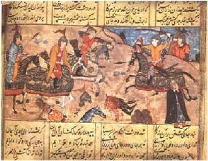 波斯手抄本上的古拉姆騎兵