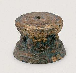 銅鎏金鼓形器座 銅鎏金鼓形器座