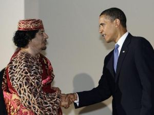 卡扎菲與歐巴馬