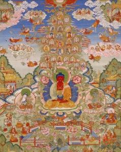 緙絲阿彌陀佛極樂世界圖軸 緙絲阿彌陀佛極樂世界圖軸