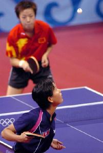 奧運會上金香美和張怡寧比賽照片