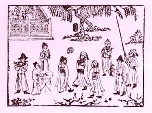 元刻版插圖唱賺場面