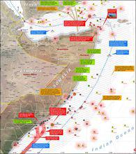 索馬里海盜活躍區域圖