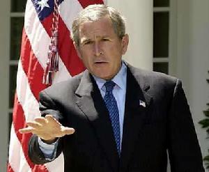 （圖）布希接受9-11調查委員會質詢後發表講話