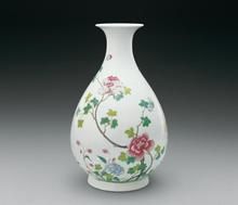 清宣統粉彩花卉玉壺春瓶 清宣統粉彩花卉玉壺春瓶