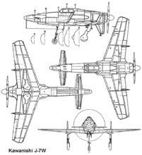 震電戰鬥機四視圖