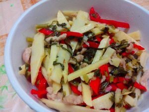 雪菜冬筍炒裡脊 雪菜冬筍炒裡脊