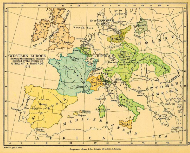 七年戰爭”時的歐洲地圖