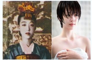   李蘭香與雪莉對比照