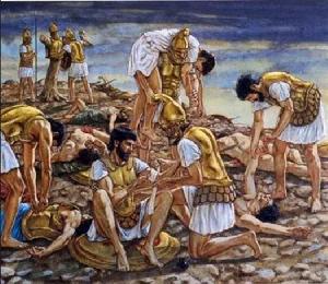 正在打掃戰場的希臘士兵