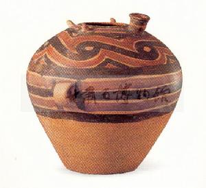 旋紋帶流彩陶罐 旋紋帶流彩陶罐