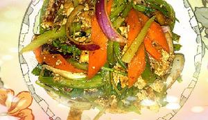 孜然芹菜拌豆腐條 孜然芹菜拌豆腐條