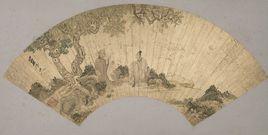 崔子忠問道圖扇頁 崔子忠問道圖扇頁