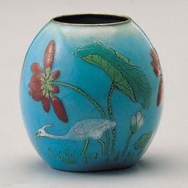 清康熙畫琺瑯荷花水盛 清康熙畫琺瑯荷花水盛