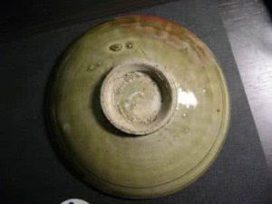 元耀州窯青釉印花花口碟 元耀州窯青釉印花花口碟