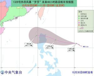 颱風羅莎路徑預報圖