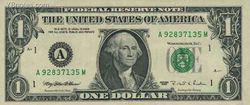 1美元美國第一任總統喬治·華盛頓