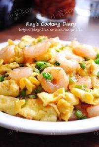 青椒蝦仁炒蛋 青椒蝦仁炒蛋