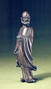 清黃楊木雕達摩立像 清黃楊木雕達摩立像