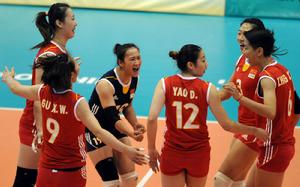 中國隊隊員慶祝戰勝德國隊