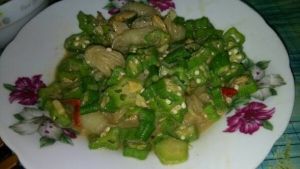 秋葵炒魔芋 秋葵炒魔芋