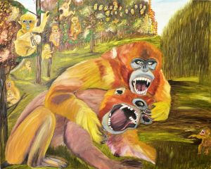 奪權 布面油畫  150×120cm 2014年 梁山