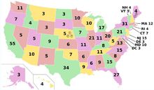 各州選舉人票數