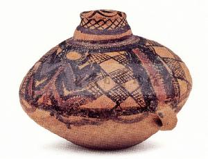 菱格紋單耳彩陶壺 菱格紋單耳彩陶壺