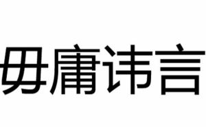毋庸諱言 毋庸諱言