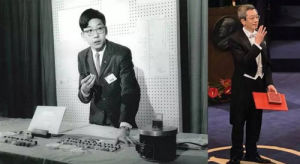 錢永健教授獲得Intel Science Talent Search獎以及後來獲得諾貝爾獎的照片