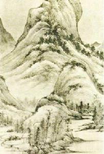 秋林草亭圖 秋林草亭圖