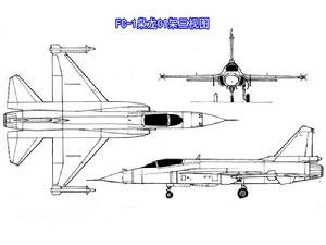 FC-1梟龍01架三視圖