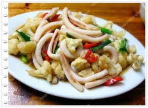 花菜炒魷魚 花菜炒魷魚