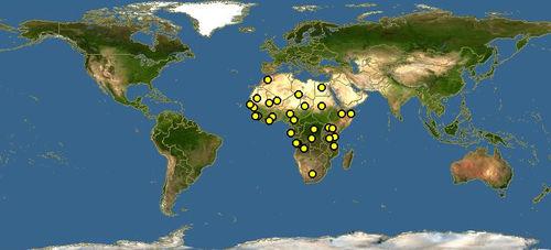 彩虹飛蜥分布圖