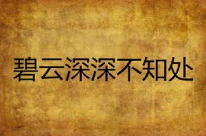 碧雲深深不知處 碧雲深深不知處