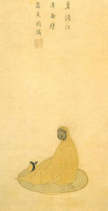 明顧繡達摩像軸