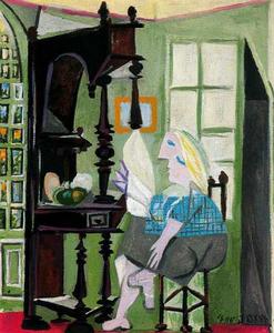 梳妝檯旁的女子 梳妝檯旁的女子