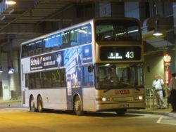 （圖）配都普車身的三叉戟巴士，正行走九龍巴士43線。