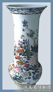 清釉下彩鳳尾瓷瓶 清釉下彩鳳尾瓷瓶