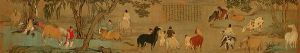 元趙孟頫浴馬圖 元趙孟頫浴馬圖