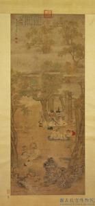 明崔子忠桐陰博古圖軸 明崔子忠桐陰博古圖軸