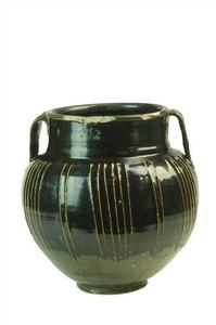 金黑釉雙耳出筋罐 金黑釉雙耳出筋罐