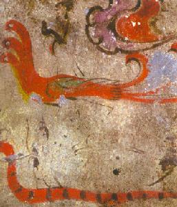 洛陽卜千秋西漢墓壁畫《升仙圖》局部