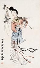 齊白石丁亥款黛玉葬花圖 齊白石丁亥款黛玉葬花圖